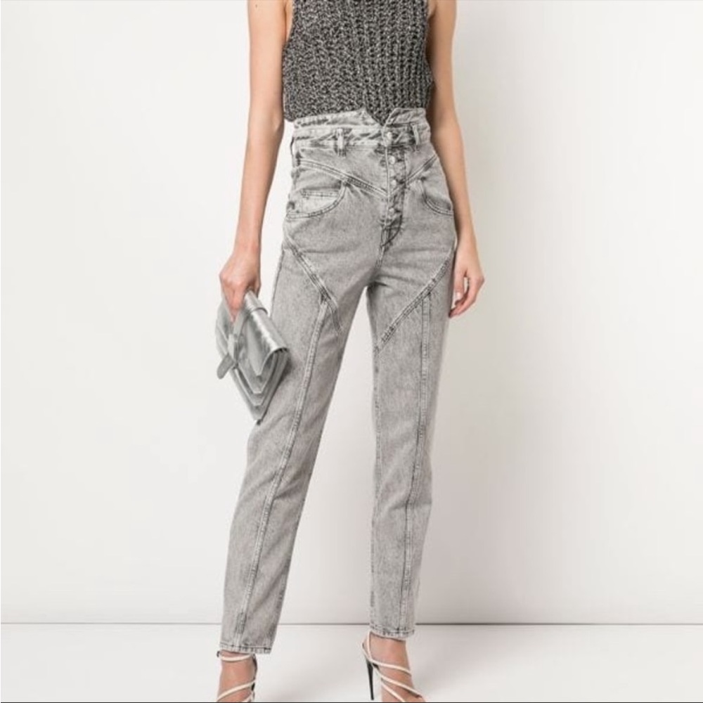 Isabel Marant Rei Acid Wash High Waist Jeans 34